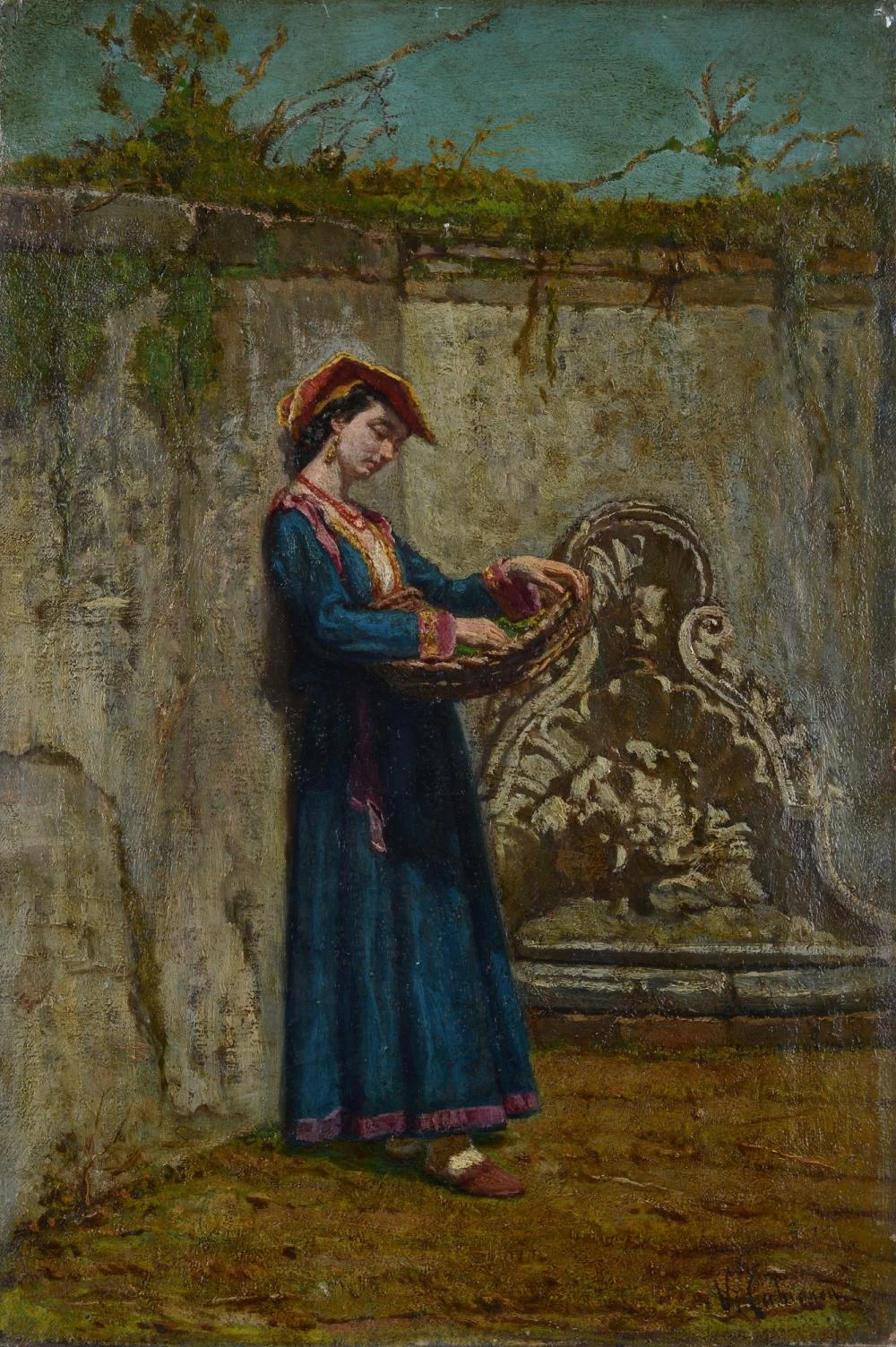 Vinvenzo Cabianca - Donna con cesto